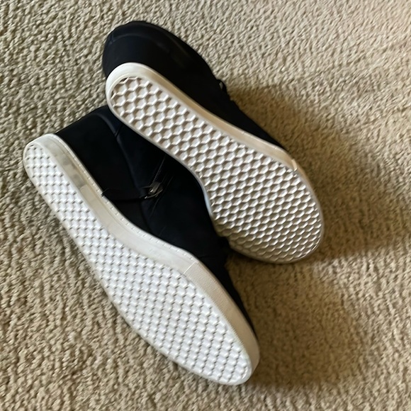 Black High-Top Sneakers with Wedge Sole - Picture 7 of 8